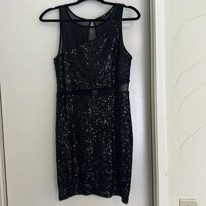 XXI Sequin Black Mini Dress Size L
